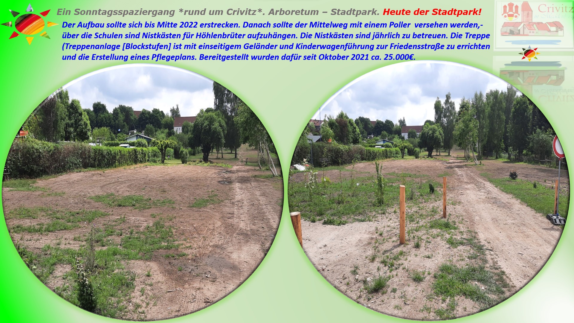 Ein Sonntagsspaziergang *rund um Crivitz*. Arboretum Stadtpark. Heute